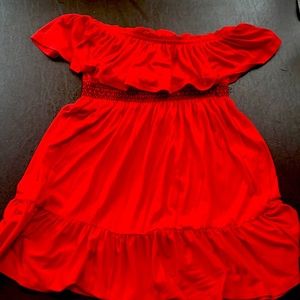 Flirty strapless red dress ♥️